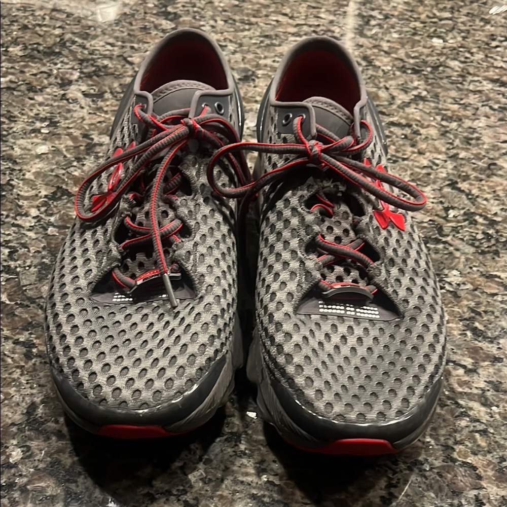 Under Armour Charcoal and Crimson Sneakers
